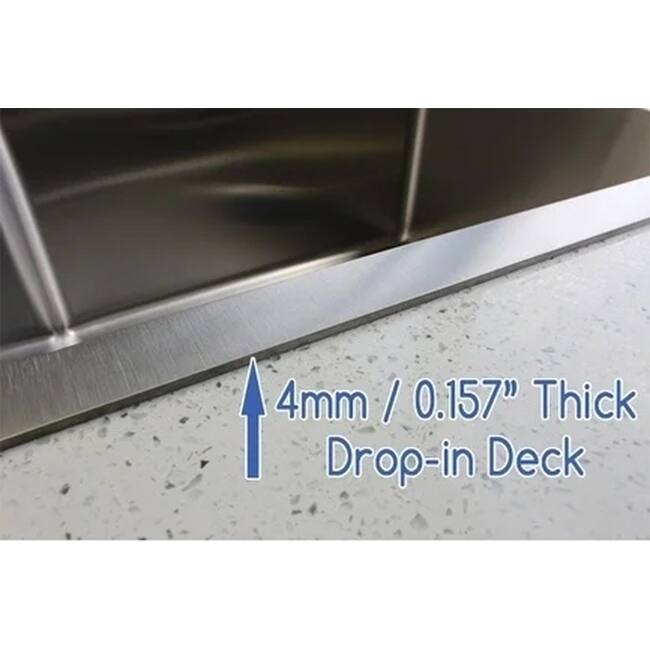 Topmount / Drop-in 16 Gauge 43 in. x 22 in. x 10 in. Stainless Steel Double Bowl 60/40 Zero Radius Kitchen Sink