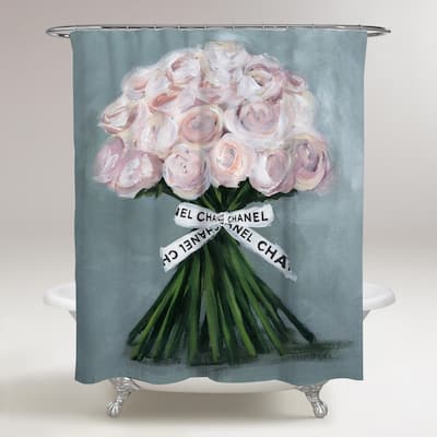 Oliver Gal 'The Perfect Bouquet' Floral and Botanical Decorative Shower Curtain - Pink, Gray