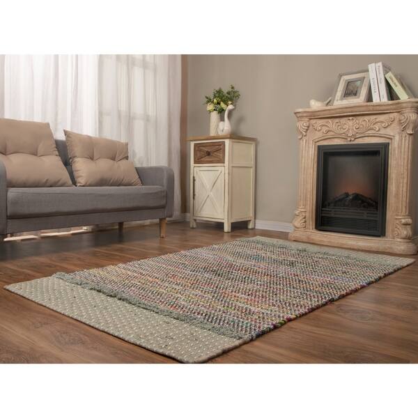 The Curated Nomad Cersai Handloom Multicolor Recycled Cotton Rug On