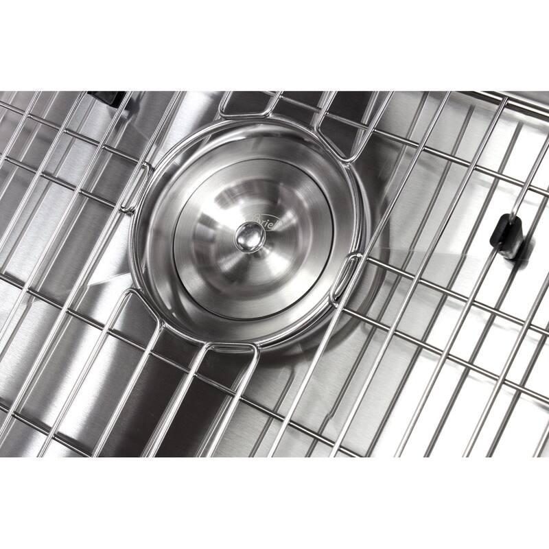 Undermount 30 in. x 18 in. x 10 in. Deep Stainless Steel 16-Gauge Single Bowl Zero Radius Kitchen Sink Combo