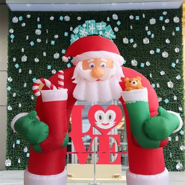 Shop Kinbor 11ft Christmas Inflatable Huge Santa Archway Airblown