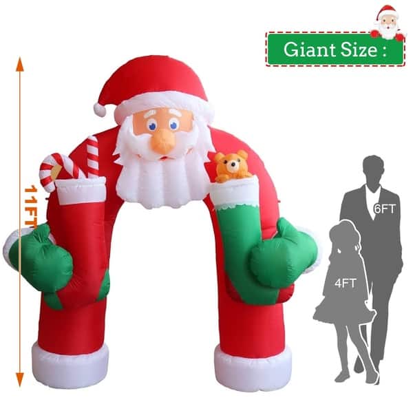 Shop Kinbor 11ft Christmas Inflatable Huge Santa Archway Airblown