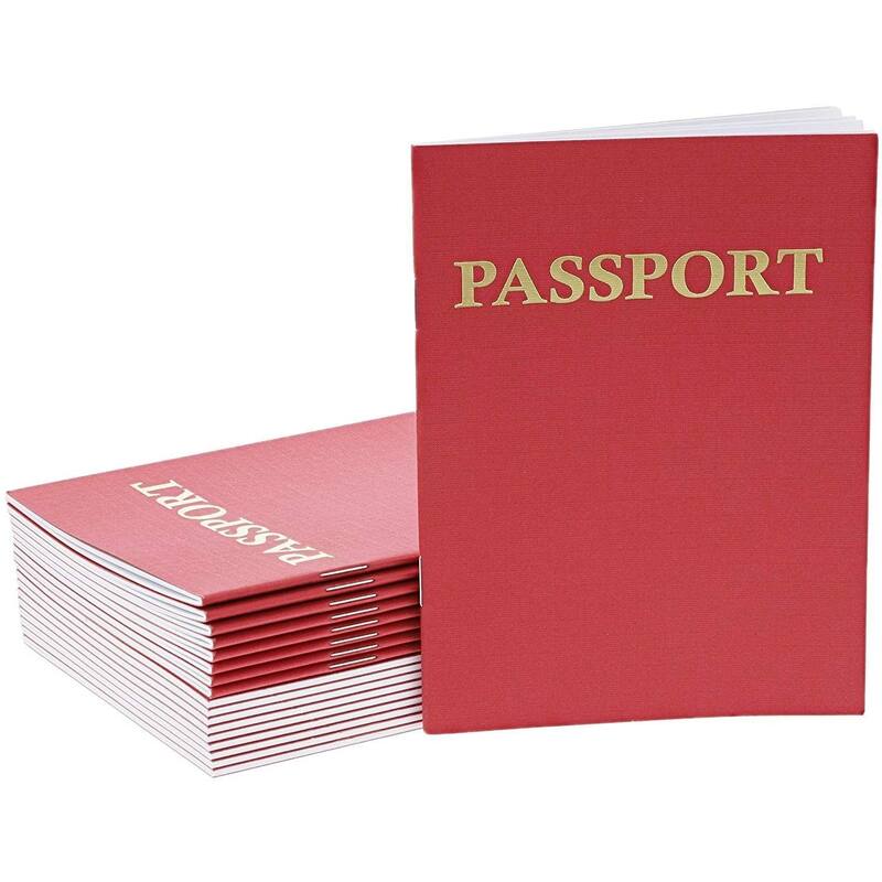 Juvale 24 Pack Blank Passport Notebook for Kids, 4.1 x 5.6 Inches