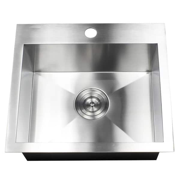 Undermount Stainless Steel 17 in. x 15 in. x 9 in. Prep / Bar / Island Single Bowl Zero Radius Kitchen Sink Combo Undermount Stainless Steel 17 in. x 15 in. x 9 in. Prep / Bar / Island Single Bowl Zero Radius Kitchen Sink Combo
