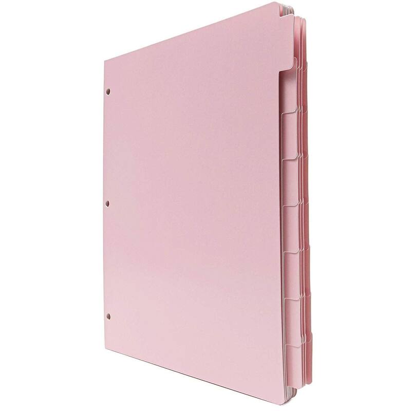 Paper Junkie 12 Set Pink 8 Tab Dividers for 3 Ring Binder, 96 Total Dividers, Letter Size