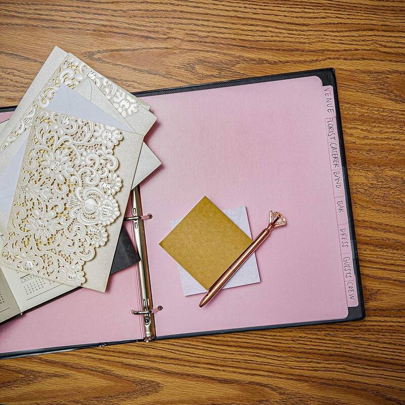 Paper Junkie 12 Set Pink 8 Tab Dividers for 3 Ring Binder, 96 Total Dividers, Letter Size