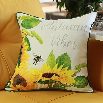 Sunflower Throw Pillow Cover Home Decor 18"x18"