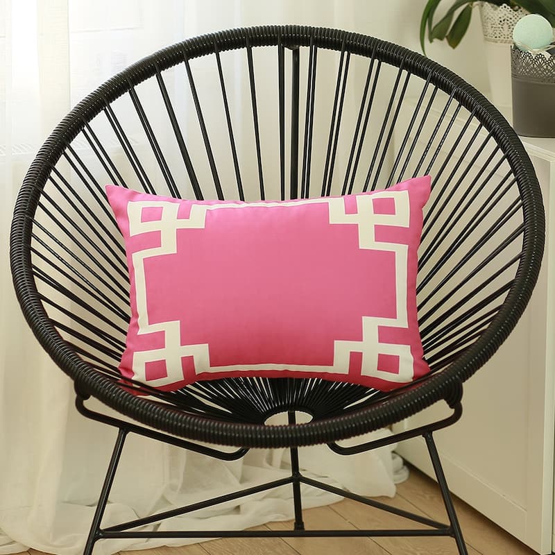 Geometric Greek Key Design Printed Decorative Throw Pillow Cover