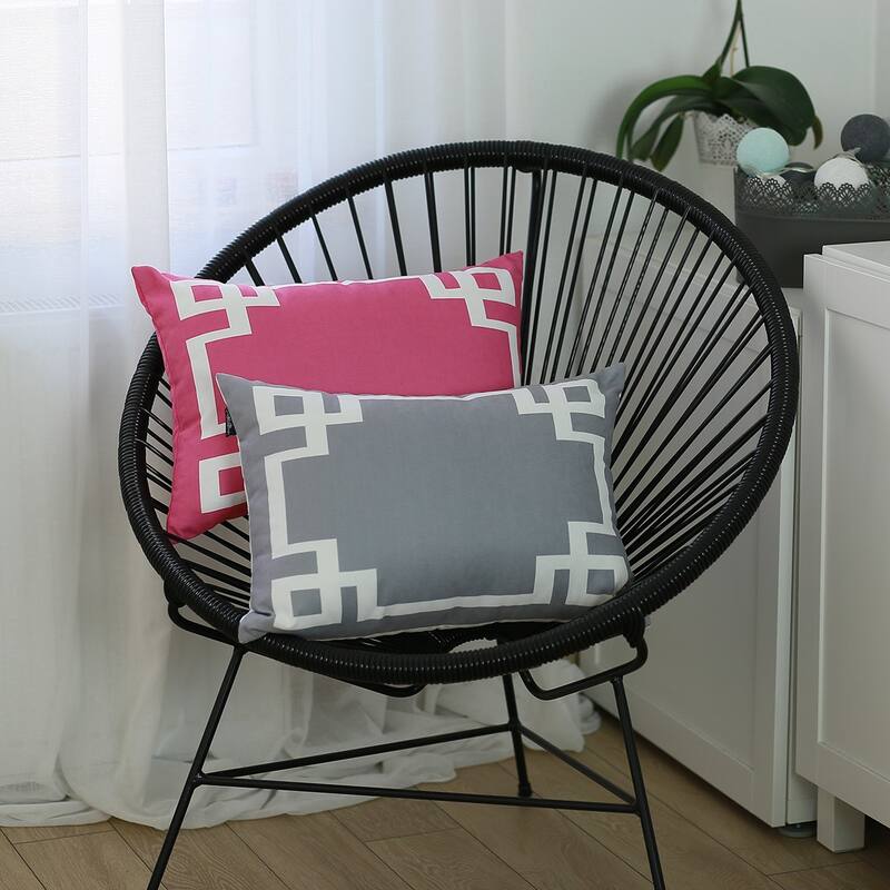 Geometric Greek Key Design Printed Decorative Throw Pillow Cover