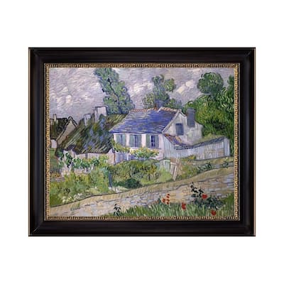 Houses in Auvers by Vincent Van Gogh Black Frame Oil Canvas Canvas Print 24 In. x 20 In.