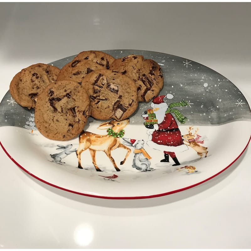 Red Vanilla Holiday Cheer Oval Platter 14.75"