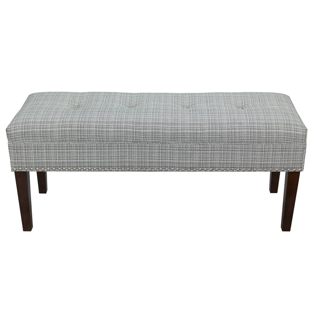Kara 4 Button Upholstered Nailhead Living Room Bench