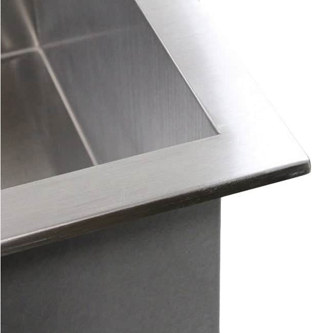 Topmount / Drop-in 16 Gauge 36 in. x 22 in. x 10 in. Stainless Steel Double Bowl 50/50 Zero Radius Kitchen Sink