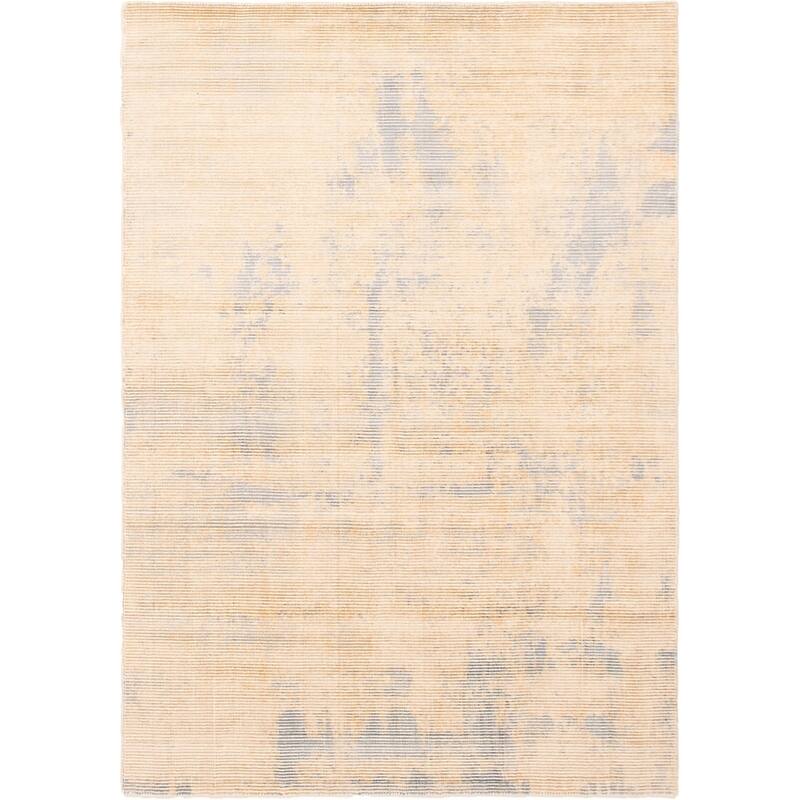 Handknotted Galleria Cream Viscose Rug 5'3 x 7'6/5'3" x 7'6" Bed