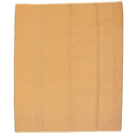 Handmade Honeycomb III Orange Cotton, Polyester Rug