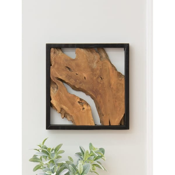 Shop Aurora Home Framed Teak Root Wall Art Natural Overstock 30074681