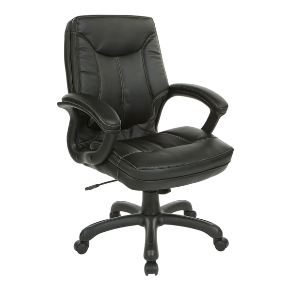 Executive Mid Back Faux Leather Chair with Stitching On Sale