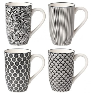Japanese-style Tall 18-ounce Assorted Coffee Mugs (Set of 4)