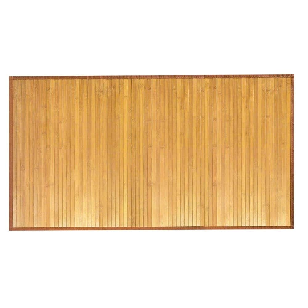 Home Natural Bamboo Floor Mat Area Rug with Non Skid Backing, 5' x 8' - Brown - 5' x 8'