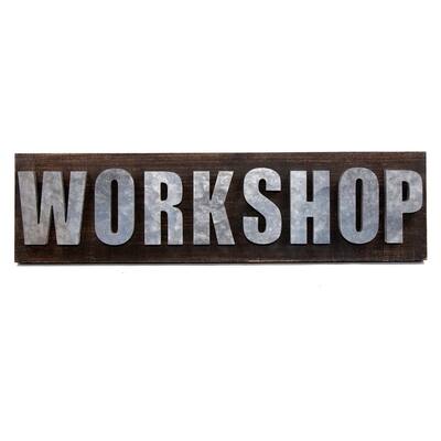 The Gray Barn Workshop Galvanized Steel and Wood Sign