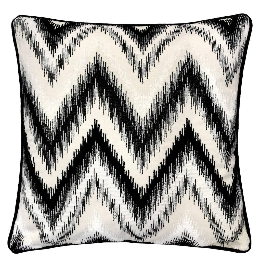 Black Series Zig Zag Liner Velvet Large Sofa Couch Pillow