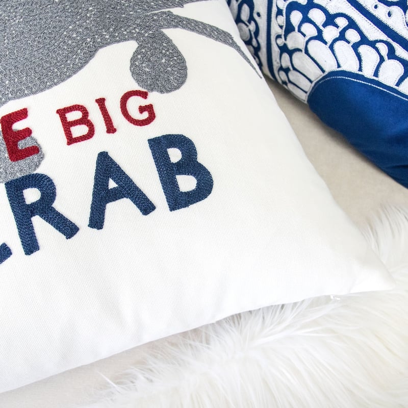 Crab 20" Square Decorative Throw Pillow