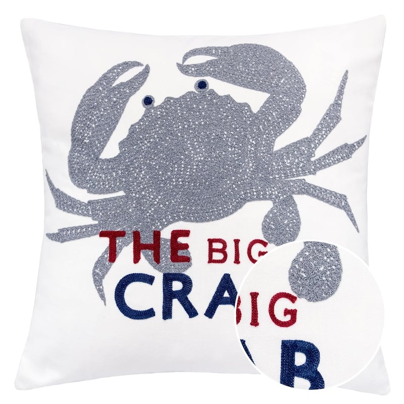 Crab 20" Square Decorative Throw Pillow