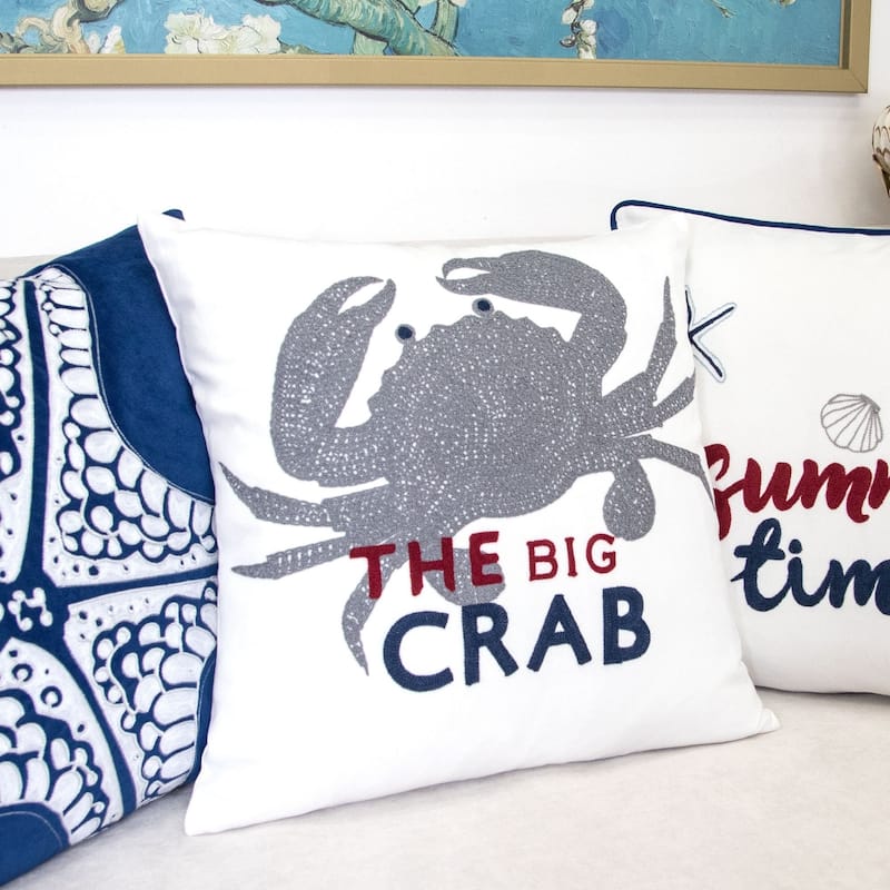 Crab 20" Square Decorative Throw Pillow