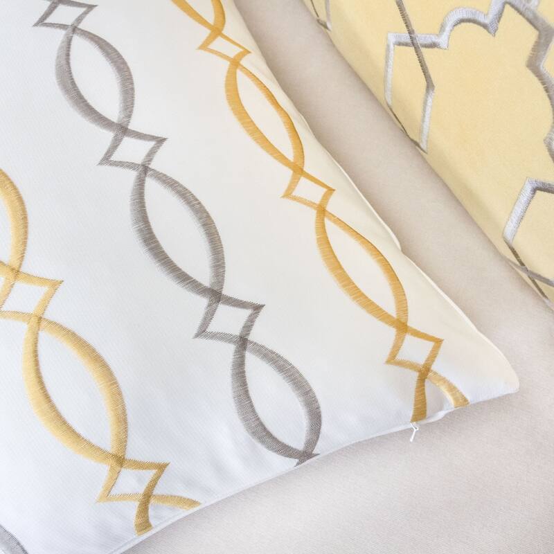 Rylee Embroidery 20" Square Decorative Throw Pillow