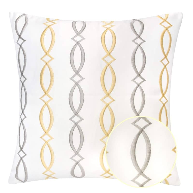 Rylee Embroidery 20" Square Decorative Throw Pillow