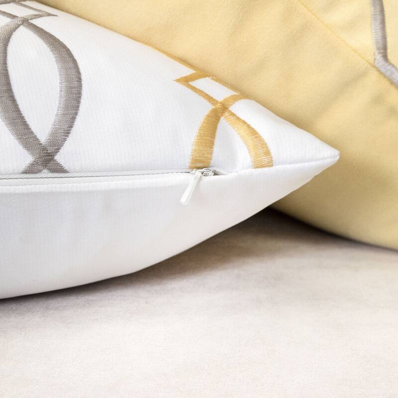 Rylee Embroidery 20" Square Decorative Throw Pillow