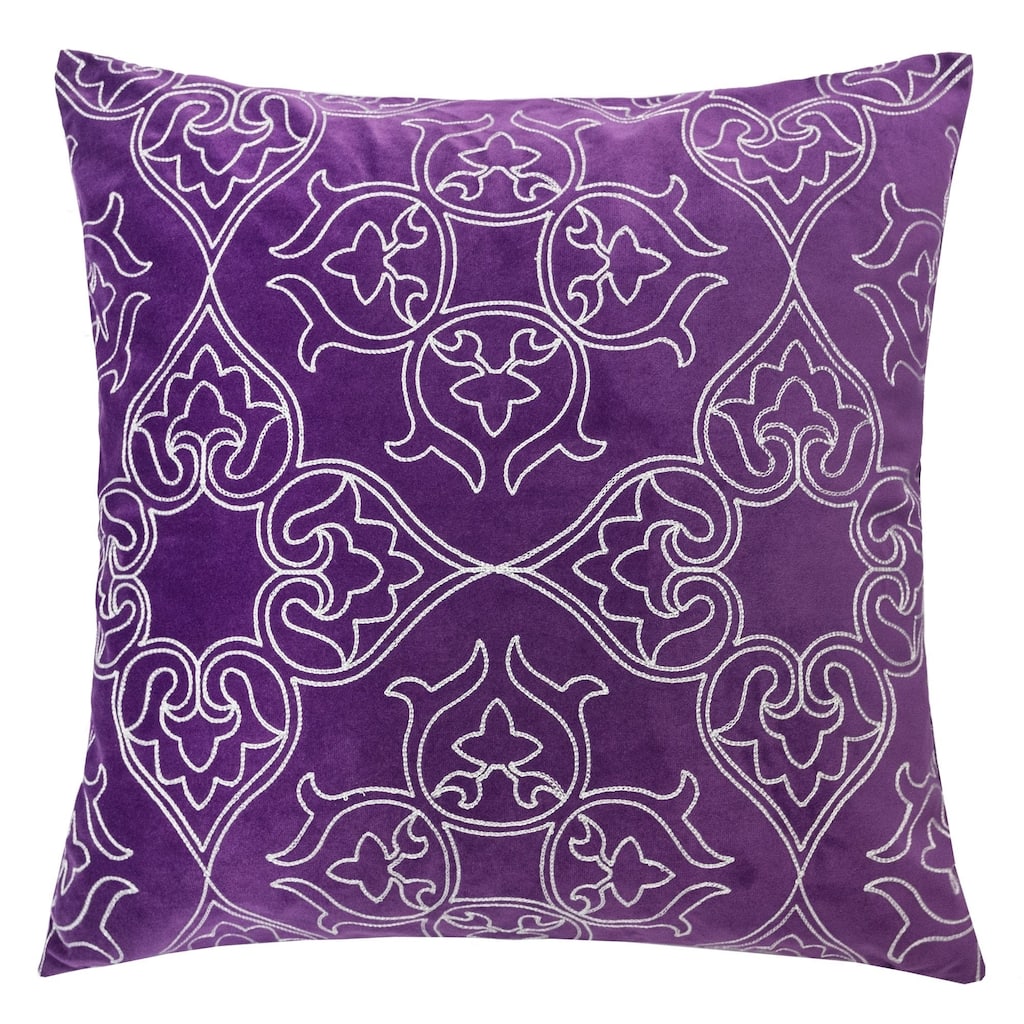 Aubrey Quatrefoil Floral 20" Square Decorative Throw Pillow