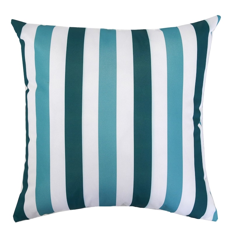 Striped Outdoor Throw Pillow by Havenside Home - Green - Single
