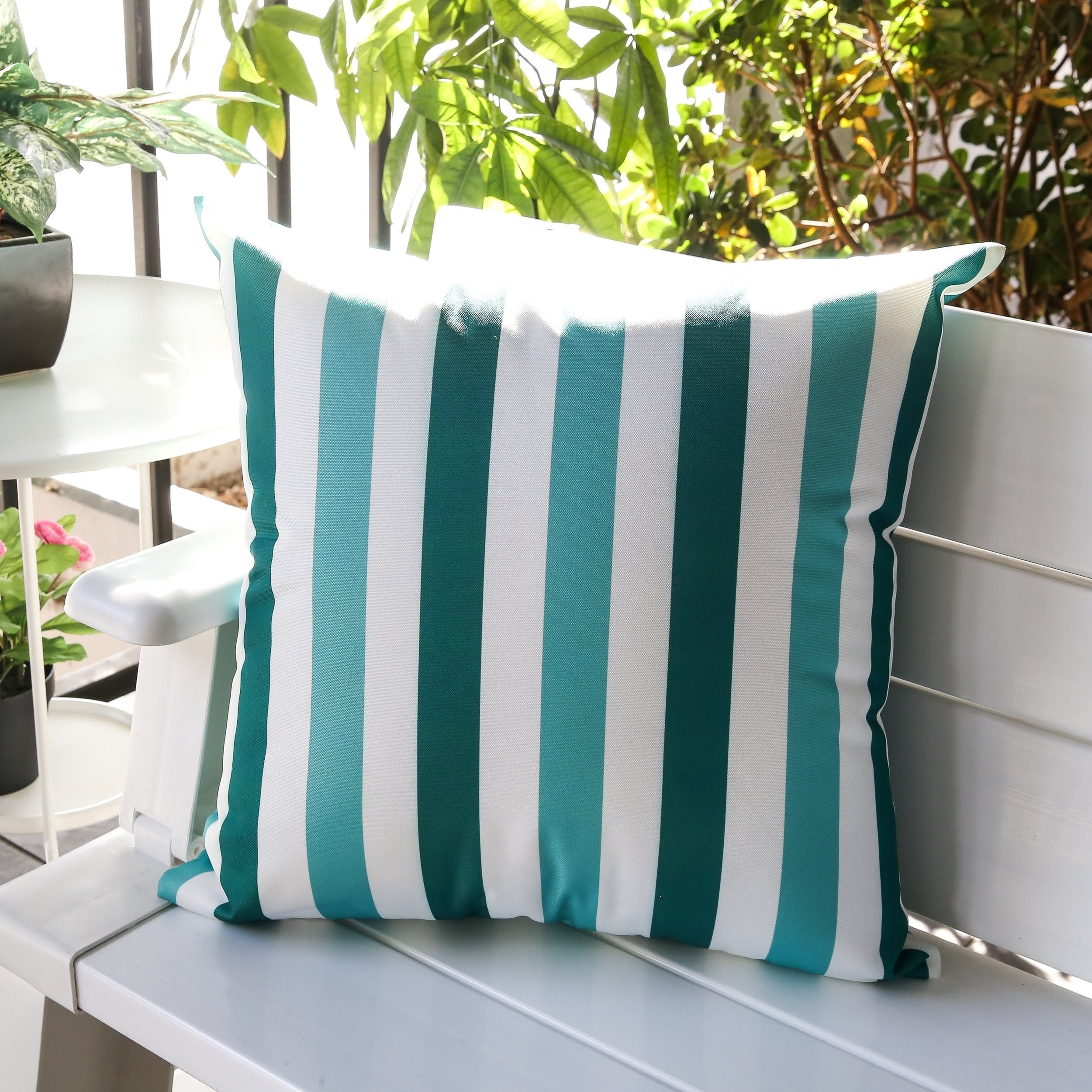 Striped Outdoor Throw Pillow by Havenside Home