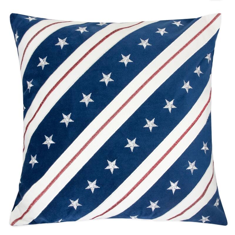 Stripes Independence Day 20" Square Decorative Throw Pillow