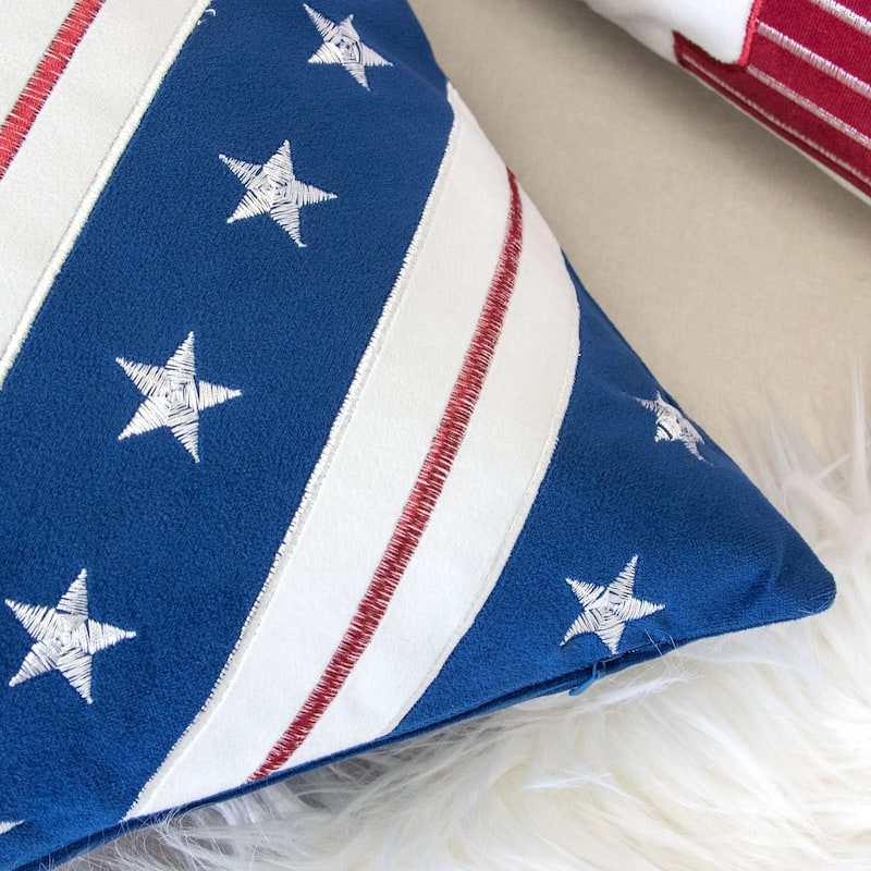 Stripes Independence Day 20" Square Decorative Throw Pillow