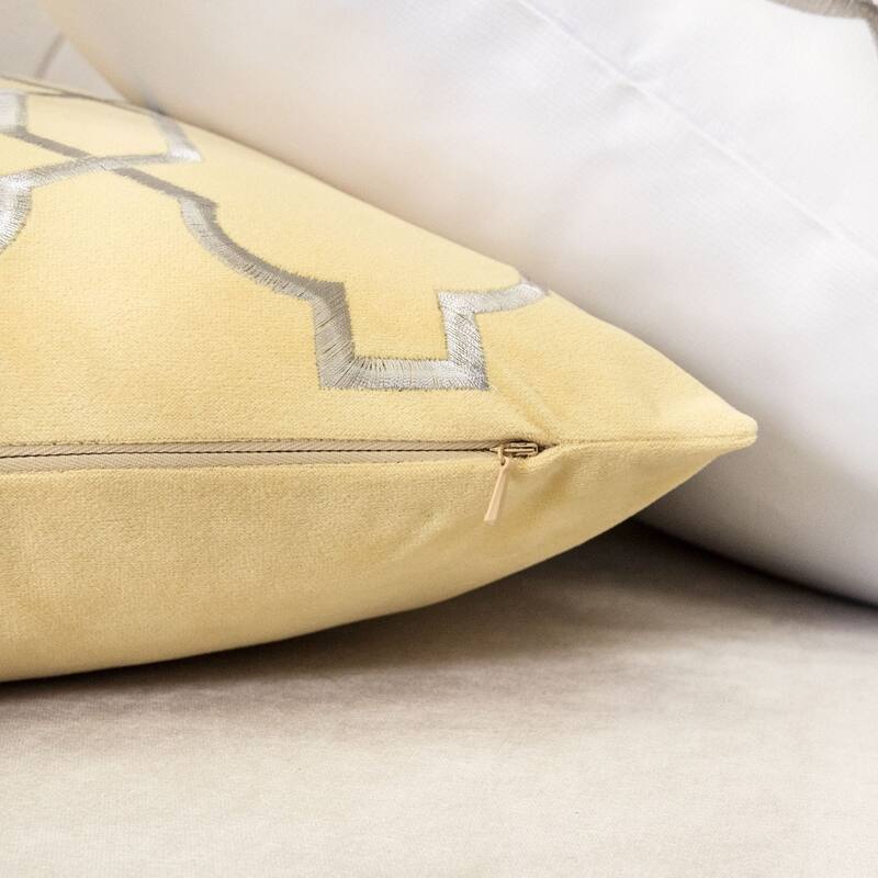 Katherine Embroidery 20" Square Decorative Throw Pillow