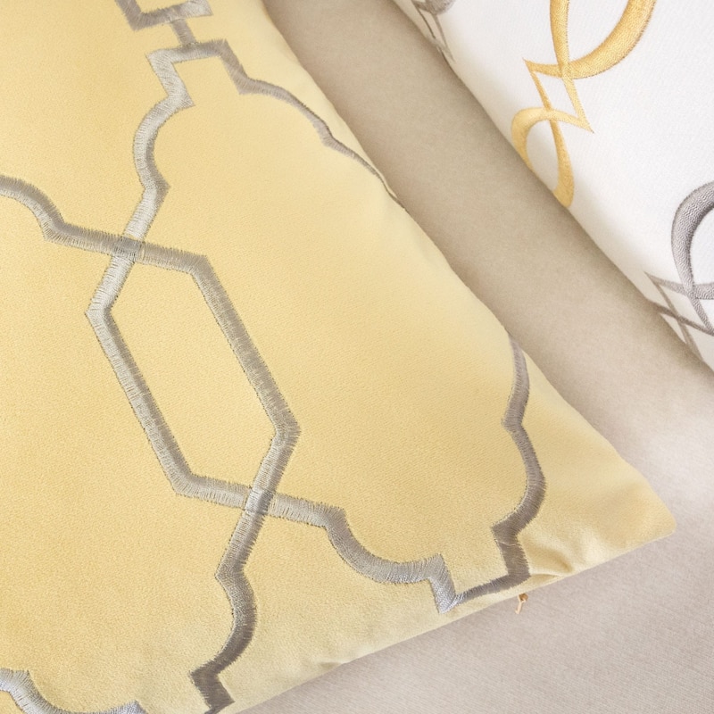 Katherine Embroidery 20" Square Decorative Throw Pillow