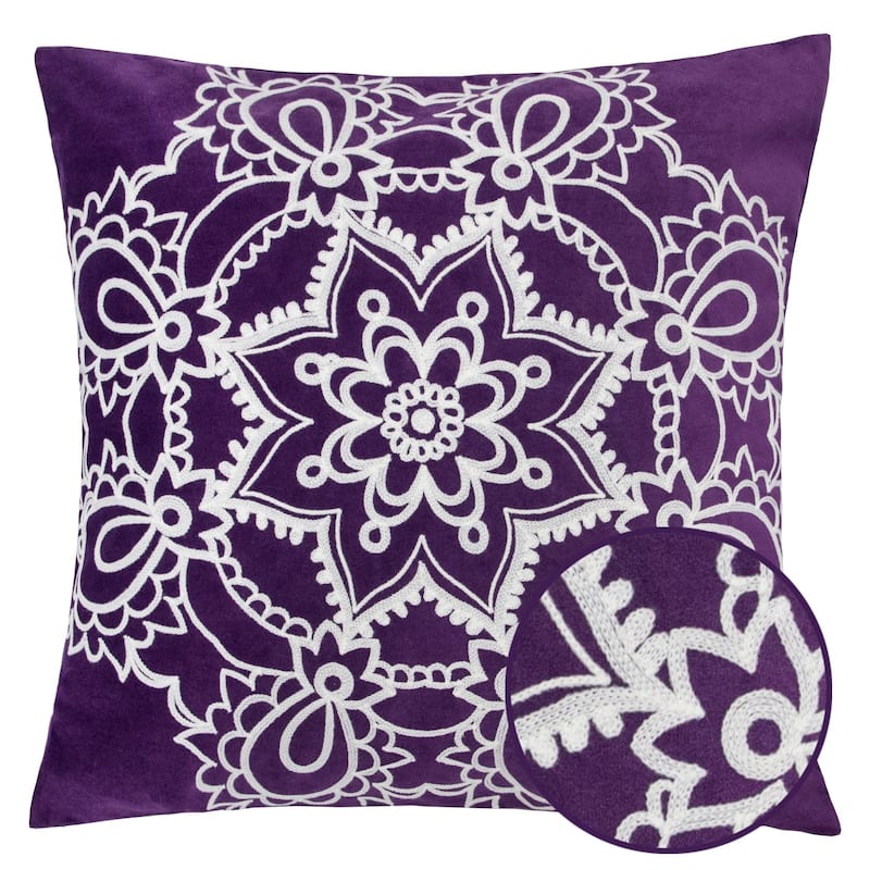 Eleanor Star Mandala 20" Square Decorative Throw Pillow