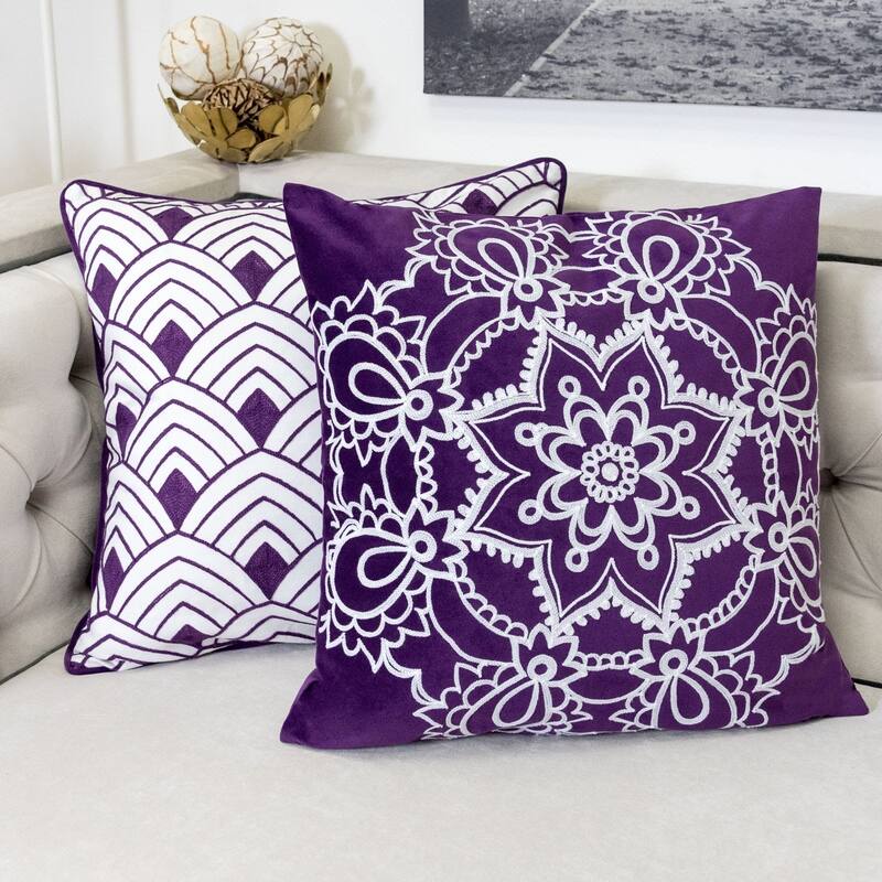 Eleanor Star Mandala 20" Square Decorative Throw Pillow