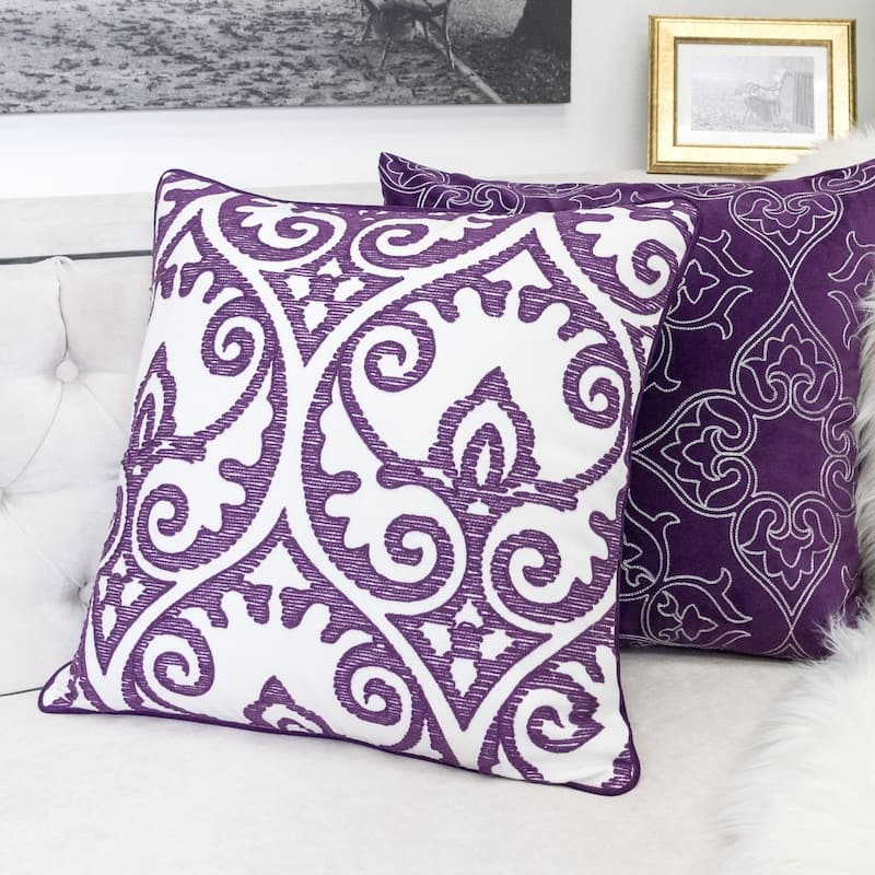 Aria Swirls 20" Square Decorative Throw Pillow
