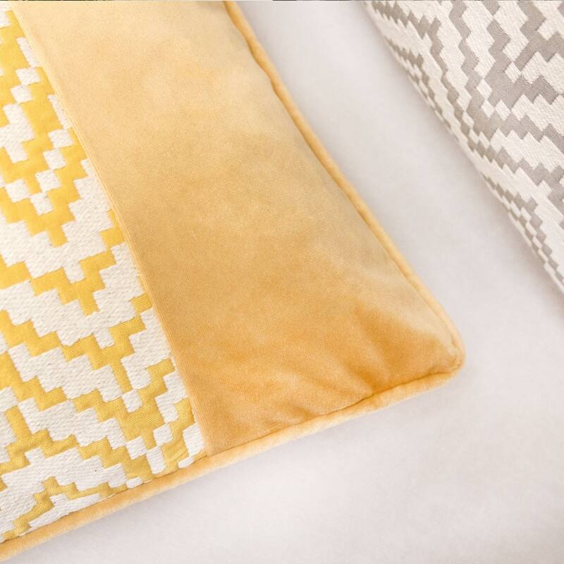 Hannah Chevron Bow Throw Pillow, 14"x20"