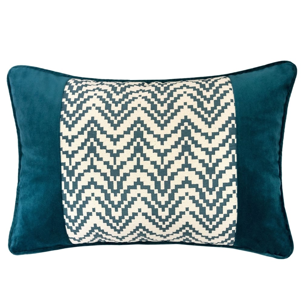 Hannah Chevron Bow Throw Pillow, 14"x20"