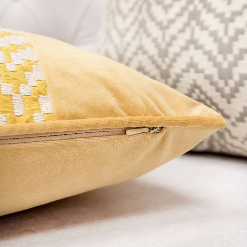 Hannah Chevron Bow Throw Pillow, 14"x20"