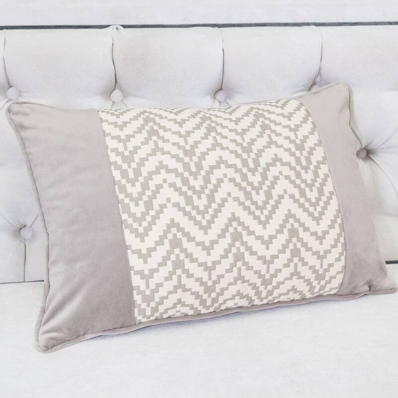 Hannah Chevron Bow Throw Pillow, 14"x20"