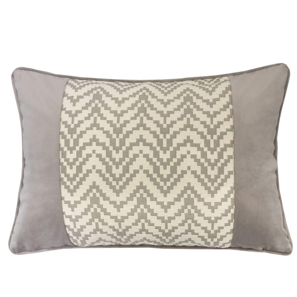 Hannah Chevron Bow Throw Pillow, 14"x20"