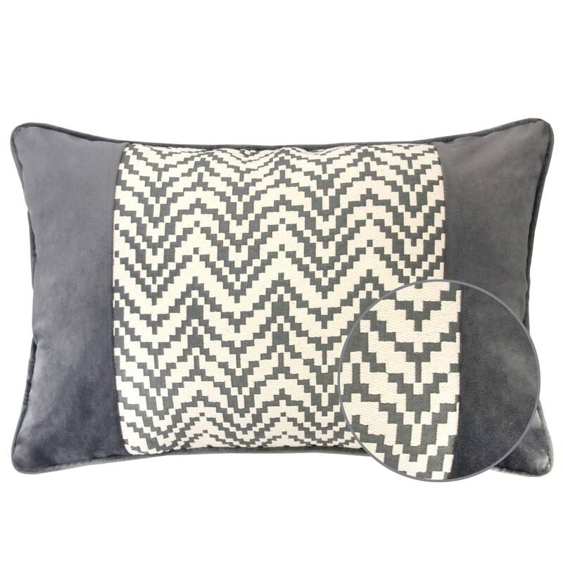 Hannah Chevron Bow Throw Pillow, 14"x20"