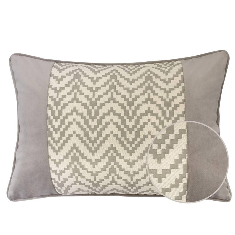 Hannah Chevron Bow Throw Pillow, 14"x20"