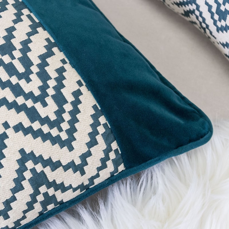 Hannah Chevron Bow Throw Pillow, 14"x20"