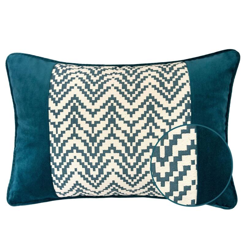 Hannah Chevron Bow Throw Pillow, 14"x20"